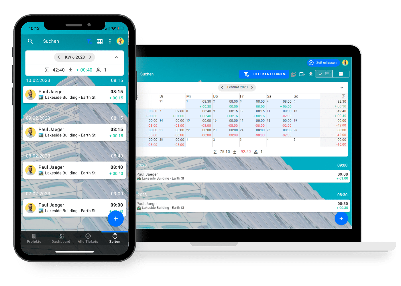 Mobile Zeiterfassung für Baustelle und Büro – upmesh